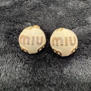 Beautiful! Cream and Gold Logo Earrings